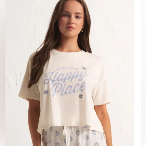 Z Supply | ‘ My Bed is My Happy Place’ Lounge Pajama Set - Picture 1 of 14